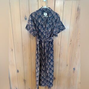 Mirth cotton button up shirt dress with belt size M
